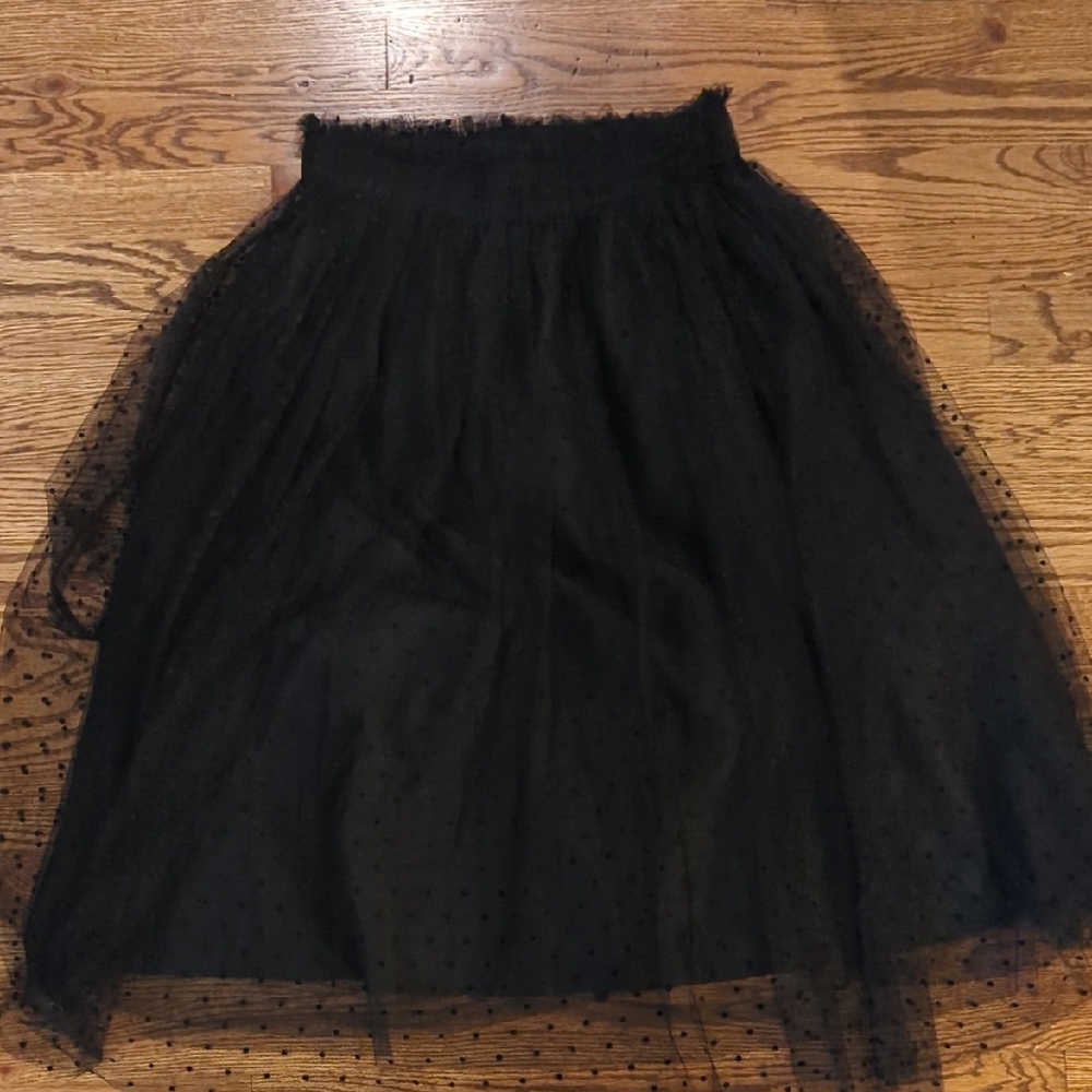 LC Black Tulle A-Line Skirt XS